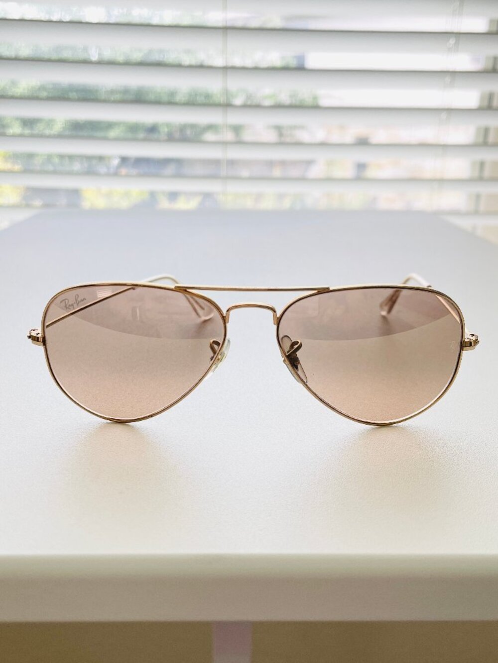 Ray-Ban RB3025 001/3E Aviator Sunglasses Arista Gold Silver Pink Mirror 55mm